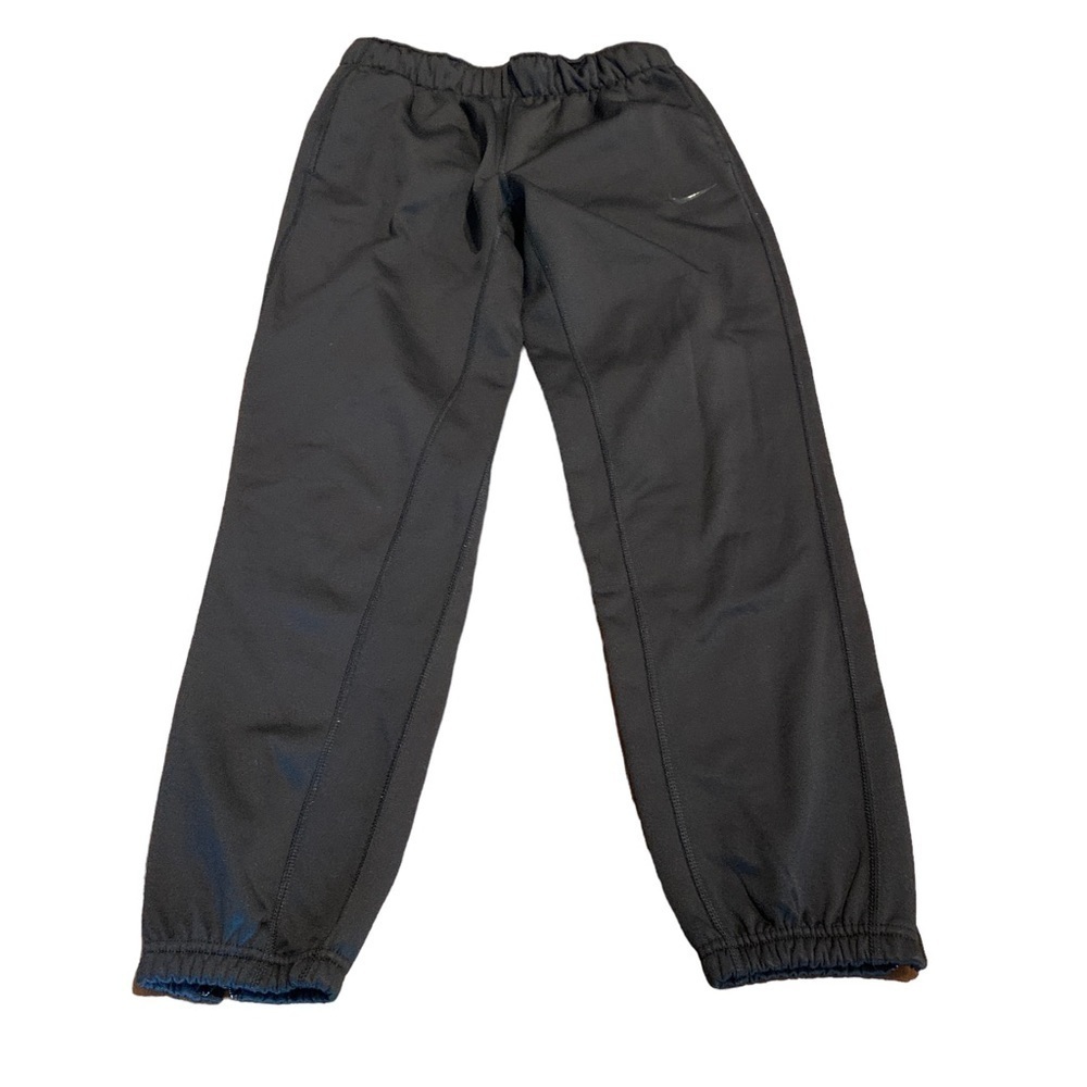 Nike Kid’s Black Drifit Fleece Lined Joggers Ankle Zip Large